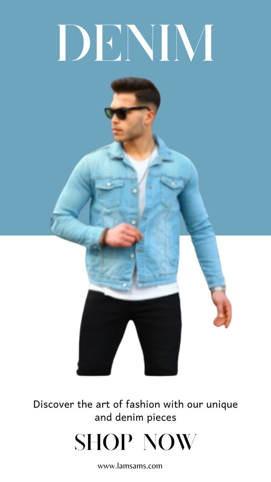 Men's Classic Slim Fit Denim Jean Jacket – Trucker Style Outerwear (Denim💯)