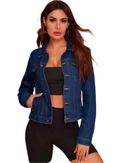 Denim Jean Jacket For Women_ ♥  Classic Trucker Style Slim Fit Casual 😍